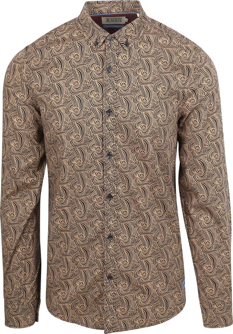 Scotch and Soda Overhemd Print Beige