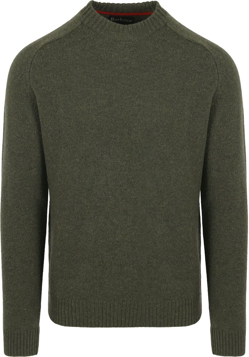 Barbour Sweater Grangetown Trui Wol Olijfgroen