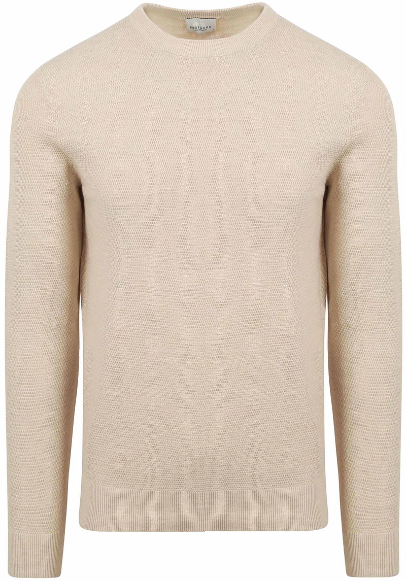 Profuomo Pullover Textured Ecru - Größe M günstig online kaufen