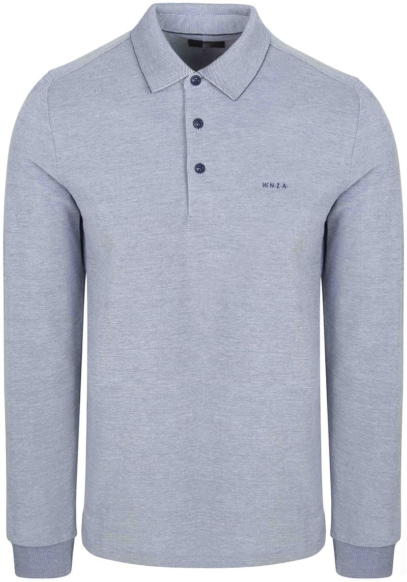New zealand auckland NZA Longsleeve Polo Hamton Piqué Blauw