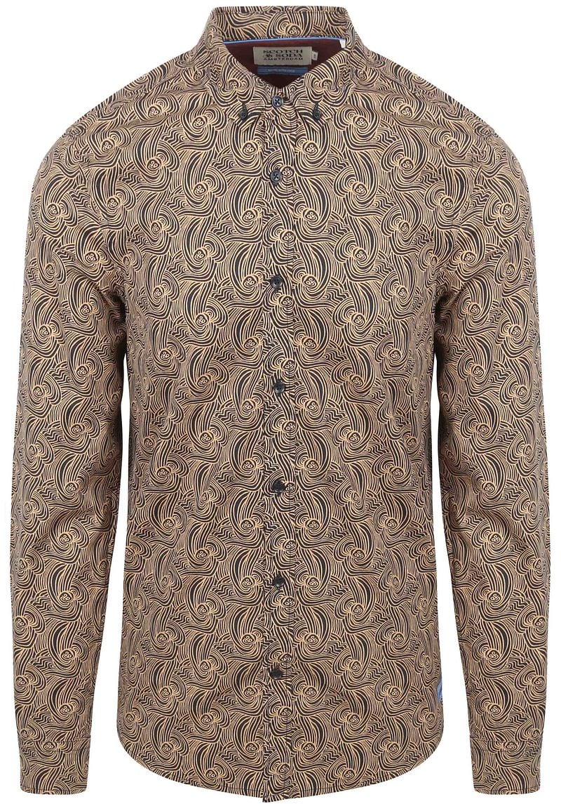 Scotch and Soda Hemd Drucken Beige - Größe XL günstig online kaufen