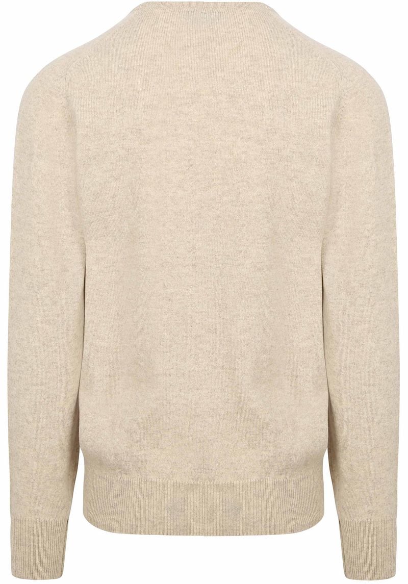 William Lockie V-Ausschnitt Pullover Lammwolle Linen Beige - Größe M günstig online kaufen