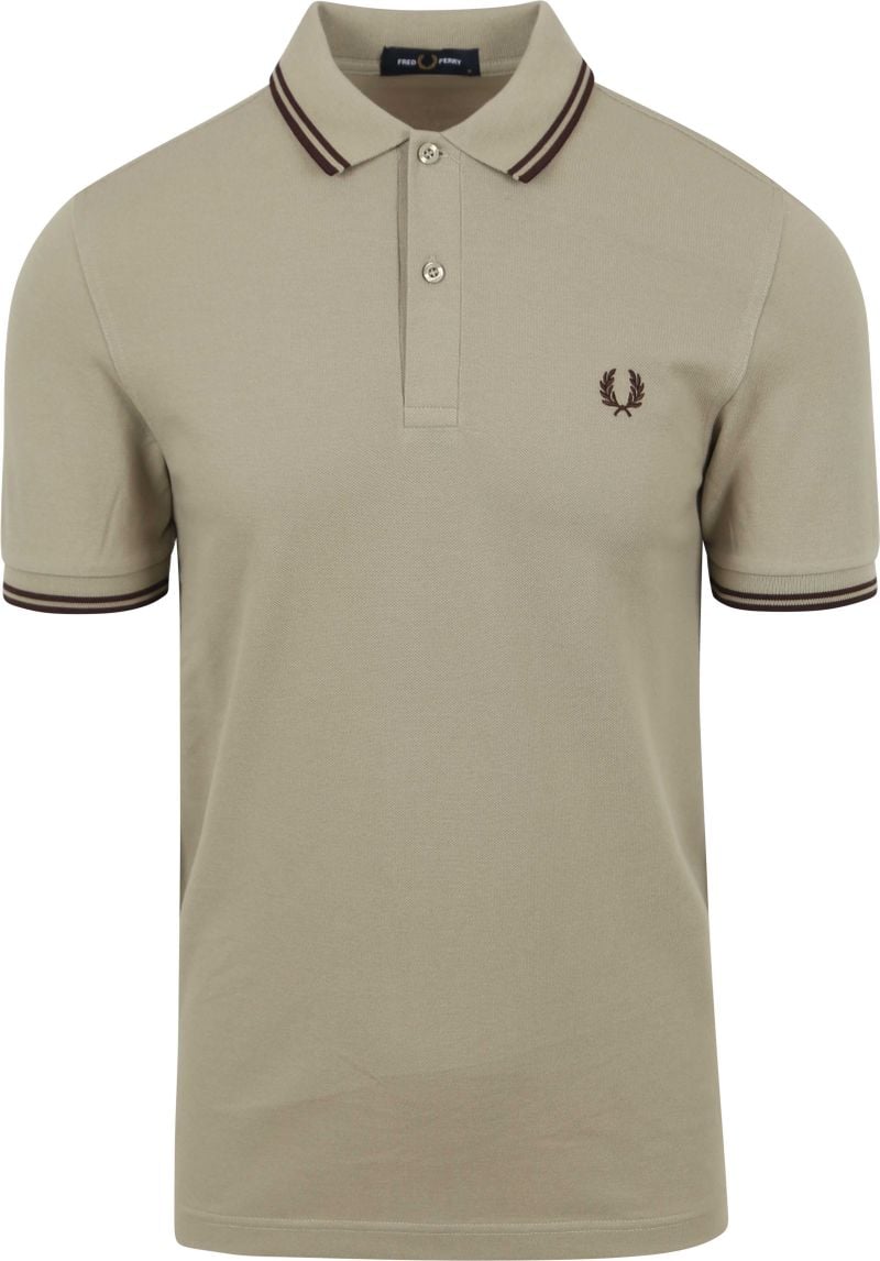 Fred Perry Twin Tipped Short Sleeve Polo Shirt Heren Brown- Heren Brown