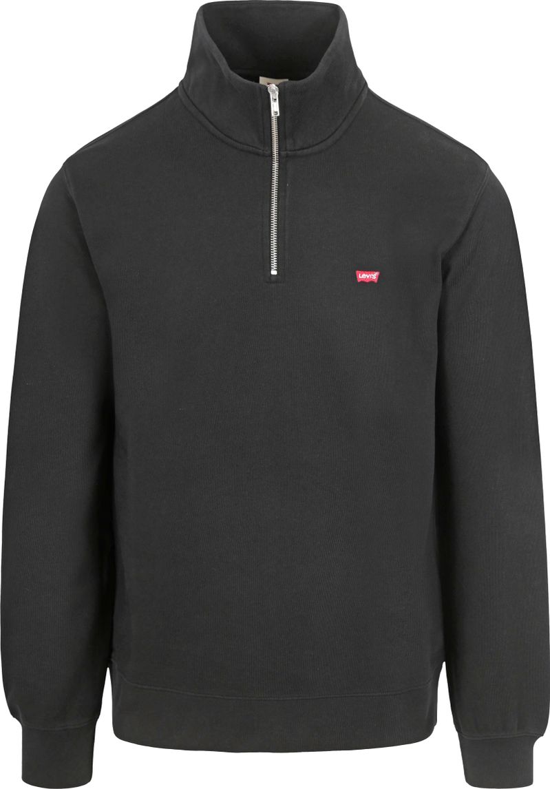 Levis LEVI'S Fleece 1 2 Zip Sweatshirt Black- Heren Black