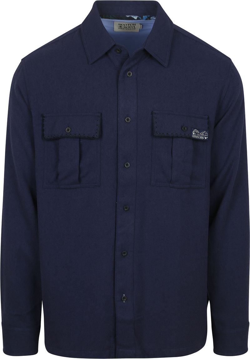 Scotch and Soda Overshirt Textured Navy - Größe XXL günstig online kaufen