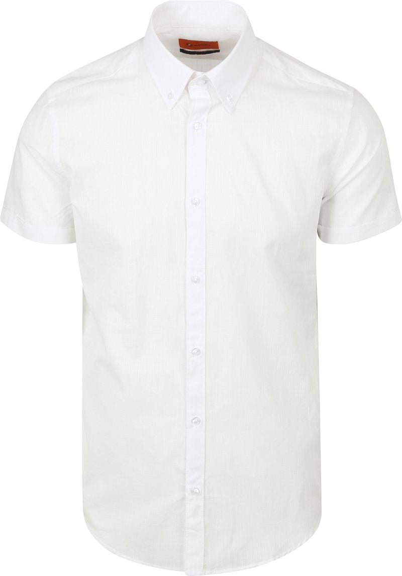 Suitable Short Sleeves Hemd Cotton Slub Weiß - Größe M günstig online kaufen