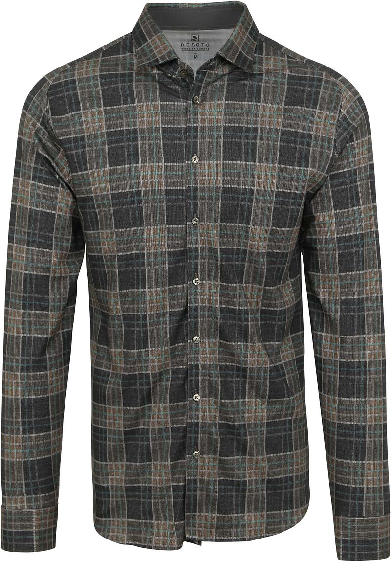 Chemise Desoto à Carreaux Beige Marron taille M