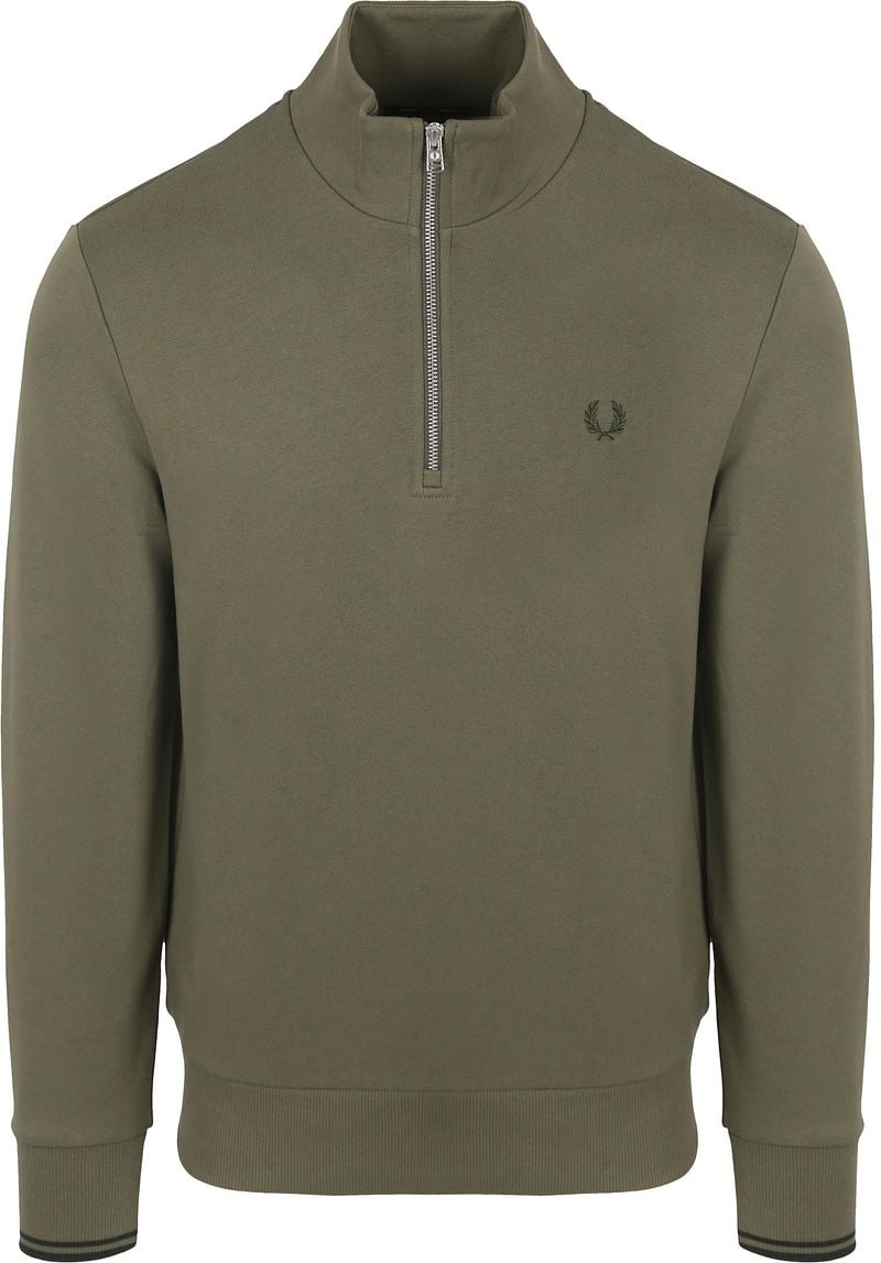 FRED PERRY Heren Truien & Vesten Half Zip Sweatshirt Groen