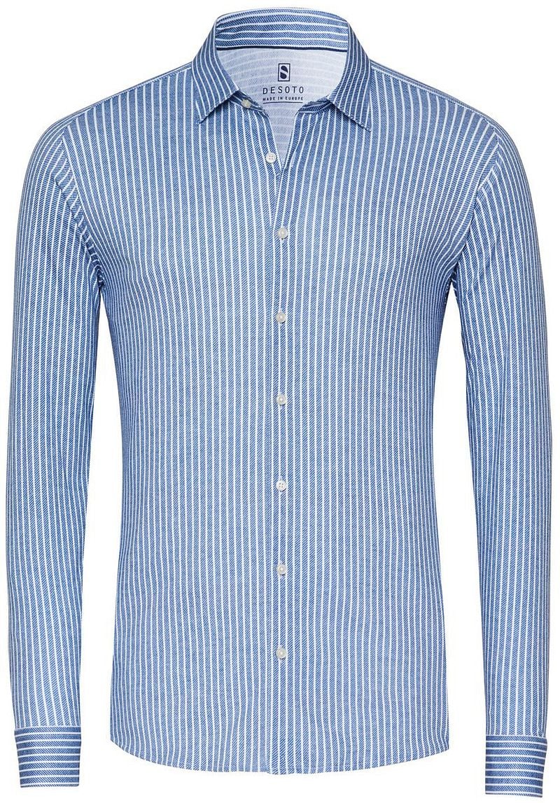DESOTO Hemd Twill Stripe Blau - Größe L günstig online kaufen