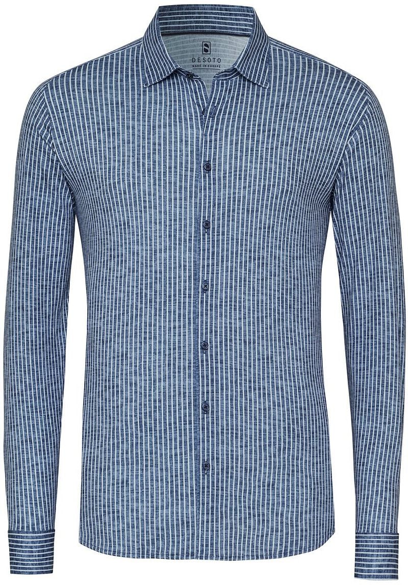 Desoto Shirt Kent Linen Optics Stripes Navy - Größe XL günstig online kaufen