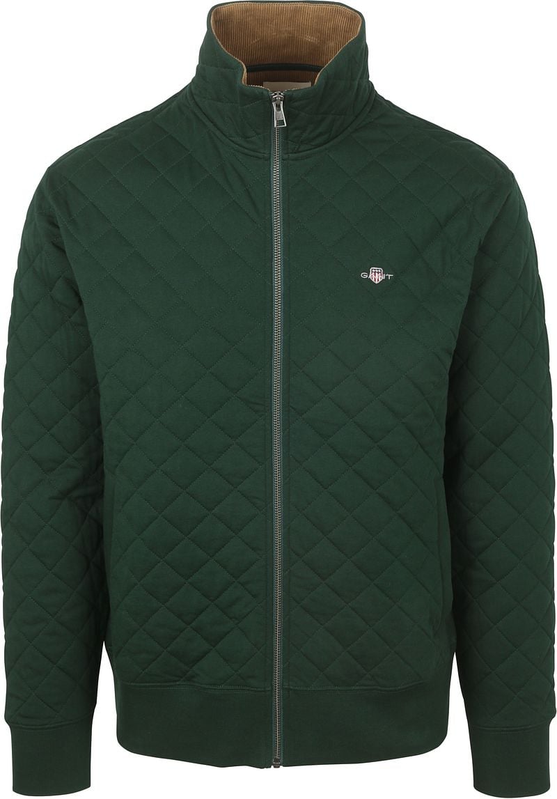 Gant Quilted Strickjacke Dunkelgrün - Größe XXL günstig online kaufen
