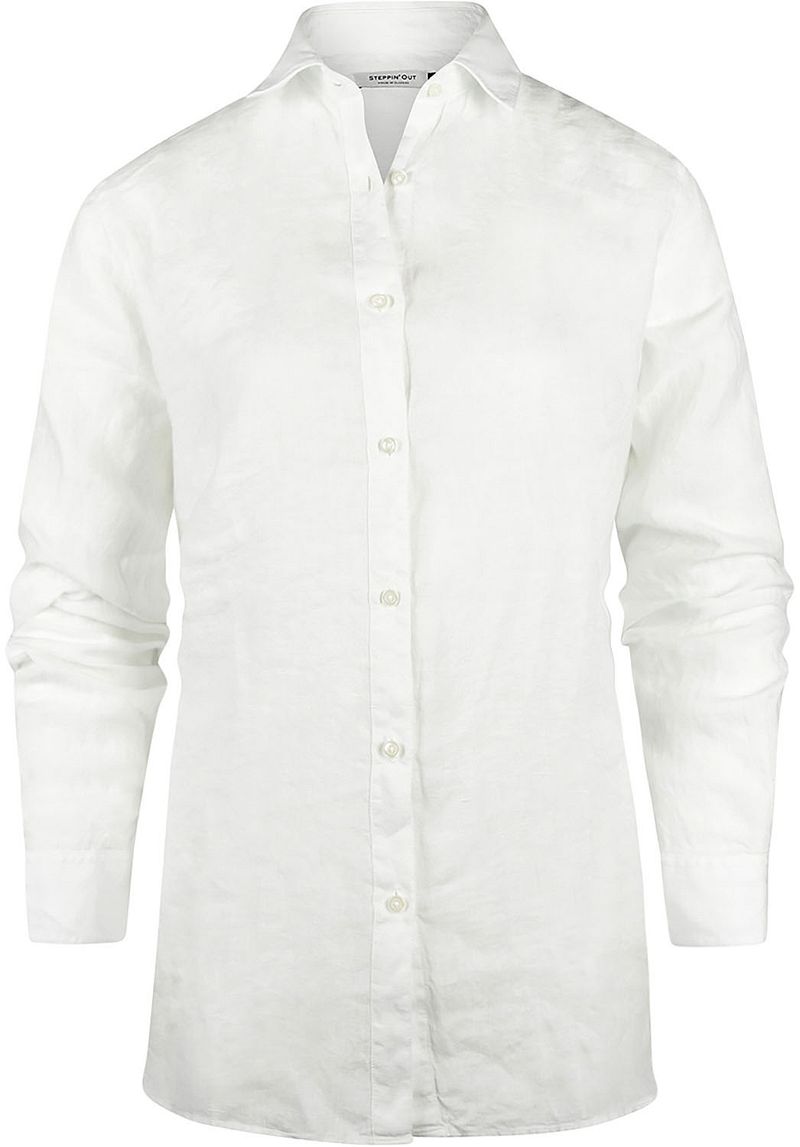Steppin' Out Blouse Dames Lotte Linnen Wit