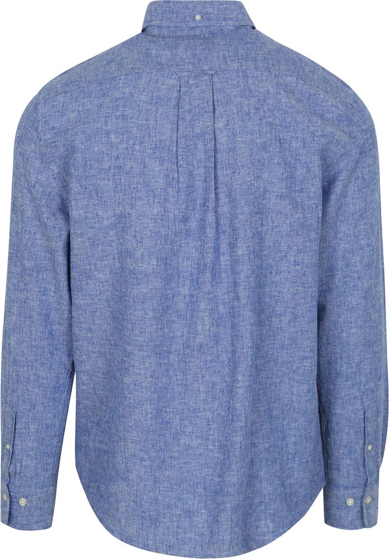 Gant Overhemd Linnen Blauw