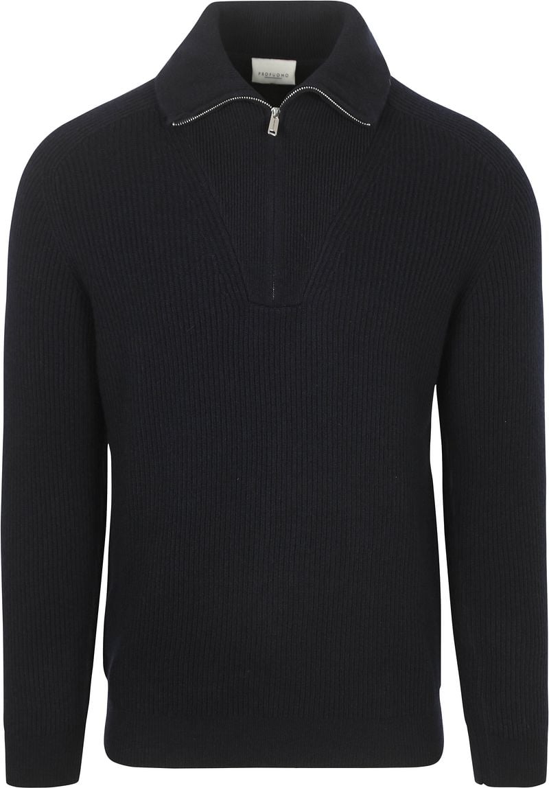 Profuomo Half Zip Pullover Wolle Navy  - Größe M günstig online kaufen