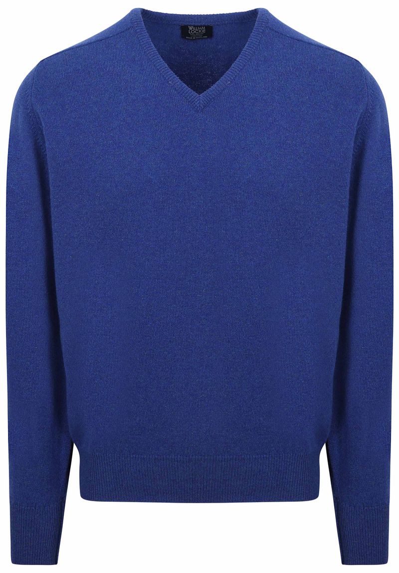 William Lockie V-Auschnitt Pullover Lammwolle Royal Blue - Größe 3XL günstig online kaufen