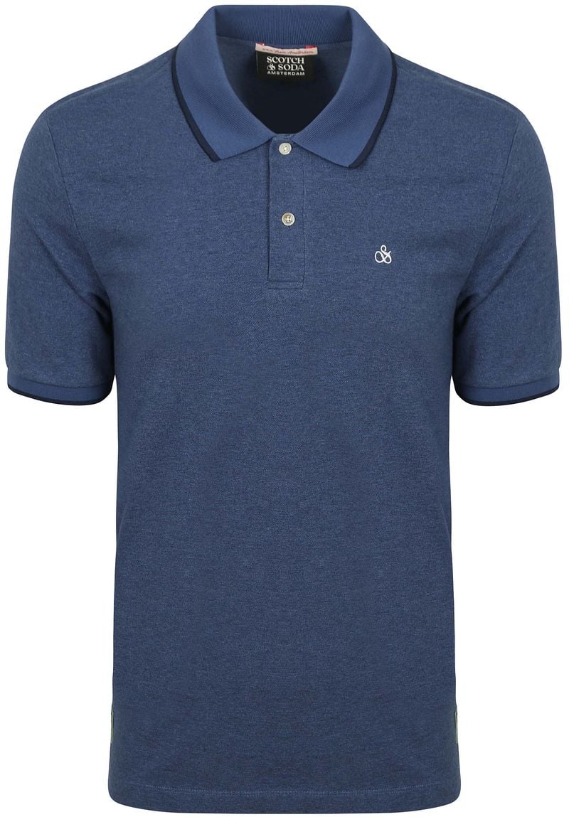 Scotch & Soda T-shirt Scotch & Soda Melange Polo Donkerblauw