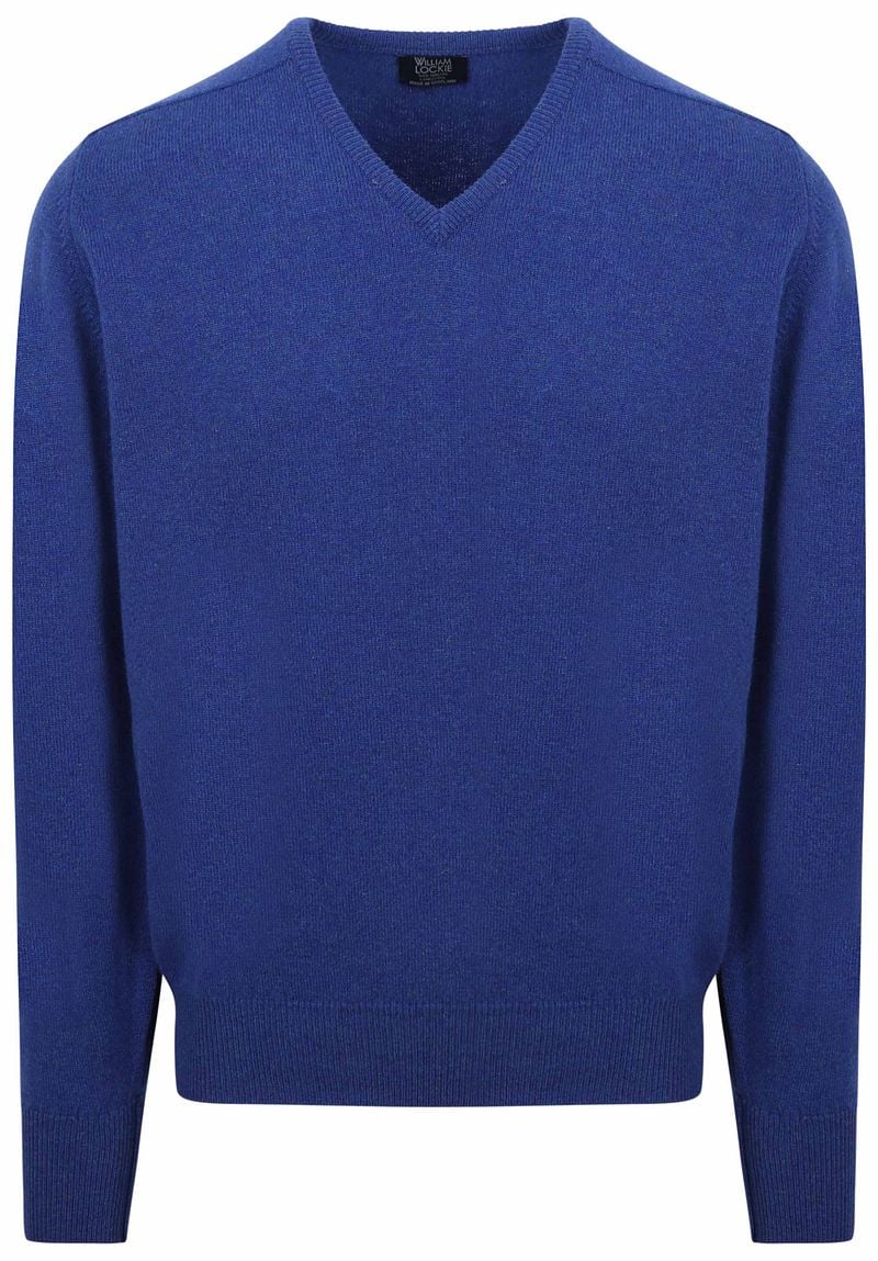 William Lockie V-Auschnitt Pullover Lammwolle Royal Blue - Größe 3XL günstig online kaufen