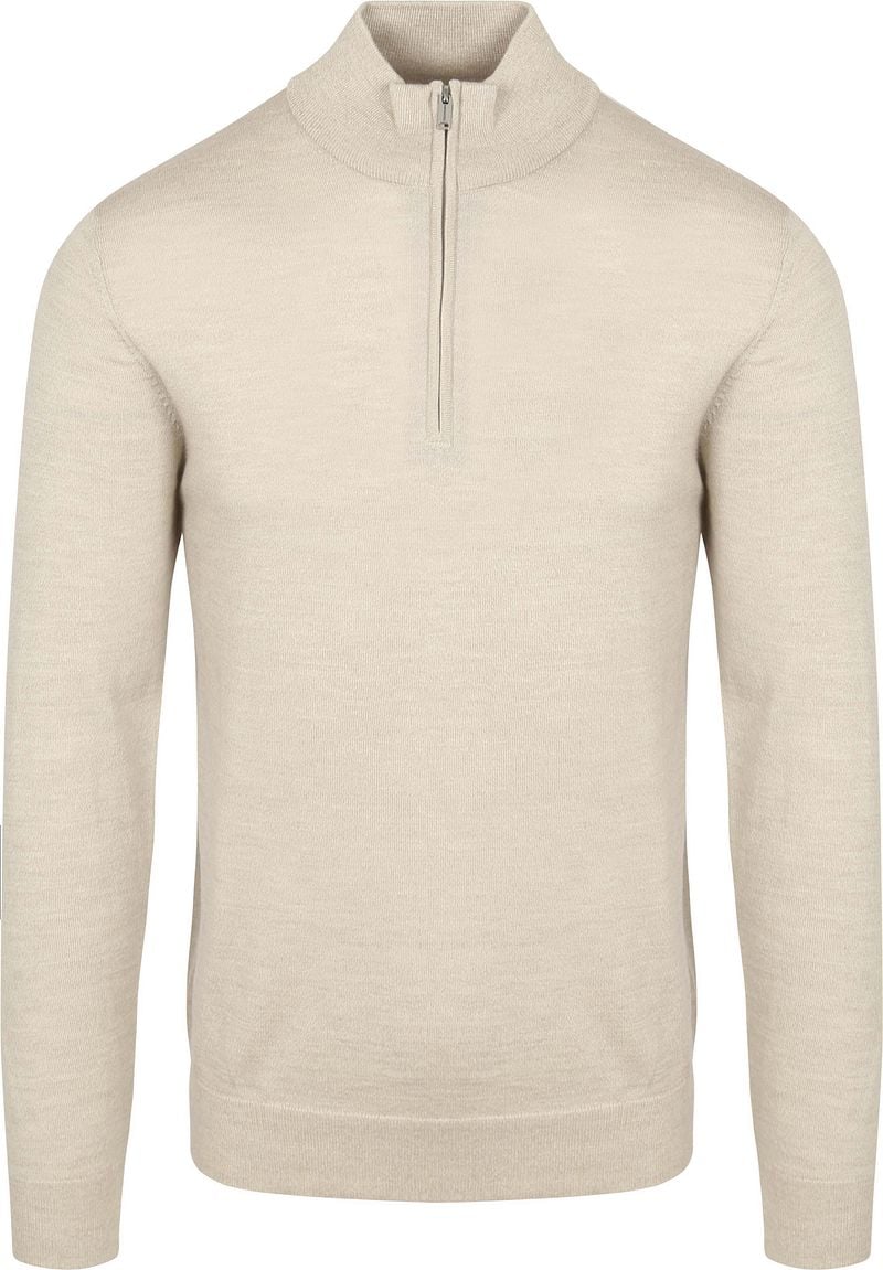 Profuomo Half Zip Pullover Merinowolle Ecru - Größe XXL günstig online kaufen