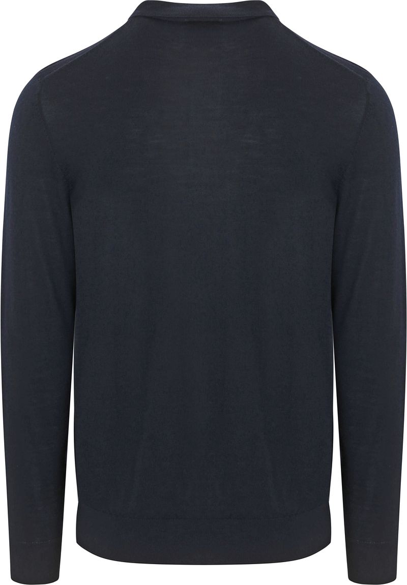 Profuomo Longsleeve Poloshirt Merinowolle Navy - Größe L günstig online kaufen