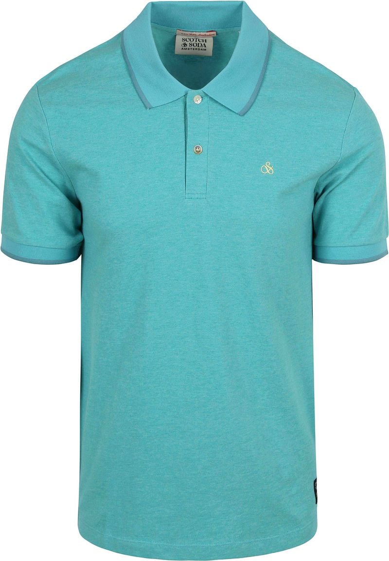 Scotch And Soda Melange Poloshirt Turqoise - Größe XXL günstig online kaufen