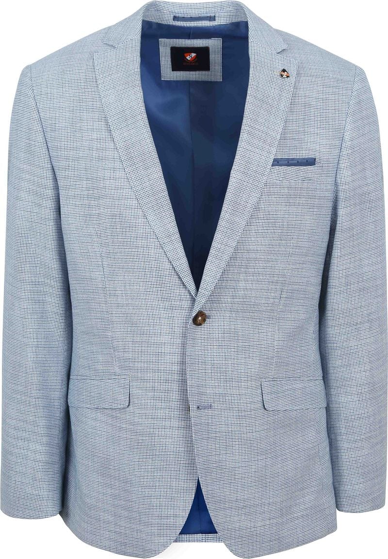 Suitable Blazer Colbert Grou Print Lichtblauw