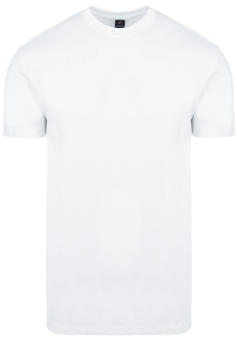 Suitable Obra T-Shirt Hoher Rundhalsausschnitt Weiß 2-Pack - Größe M günstig online kaufen