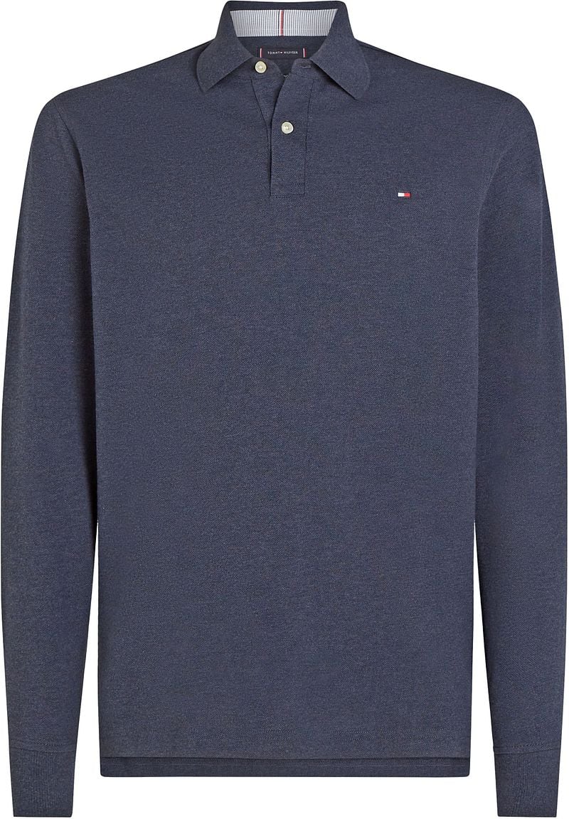 Tommy Hilfiger Longsleeve Polo Melange Dunkelblau - Größe 3XL günstig online kaufen