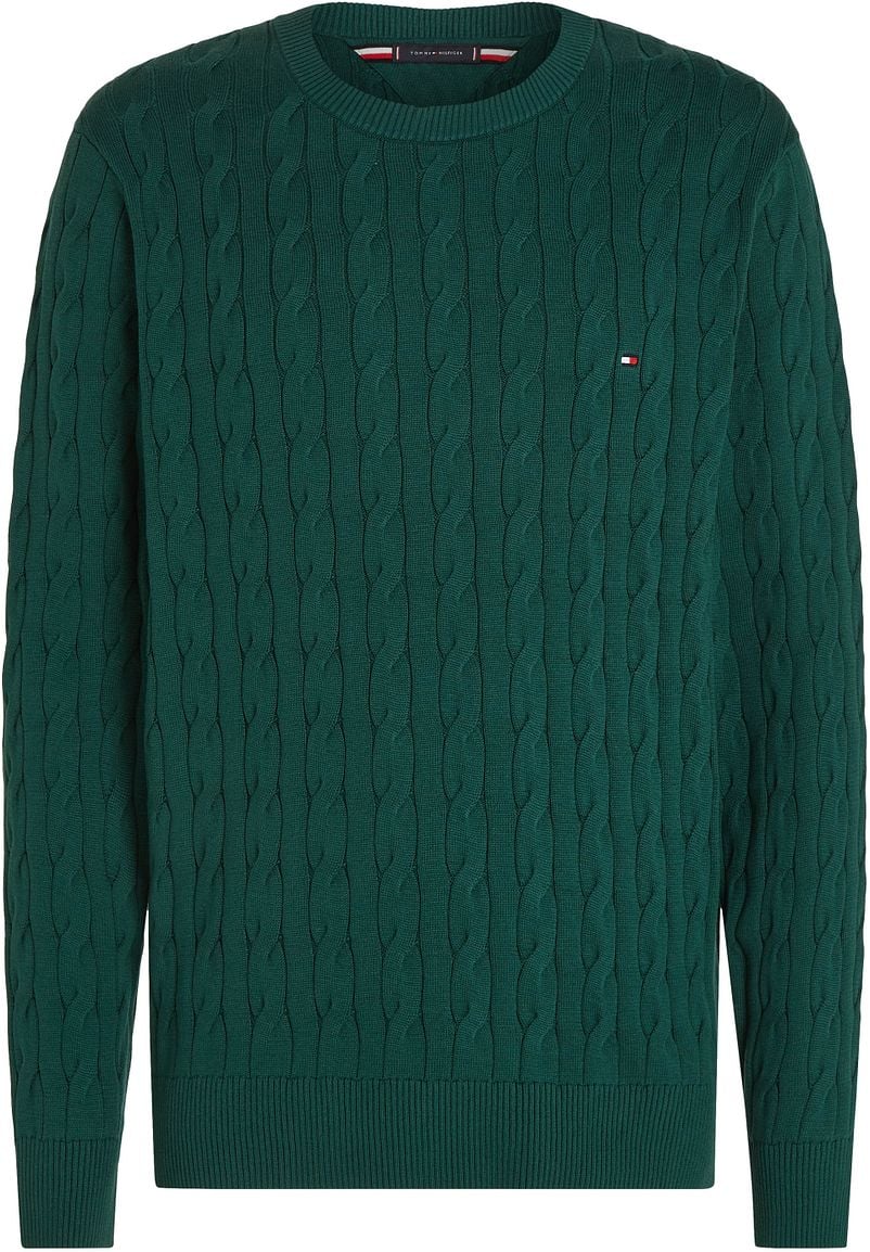 Tommy Hilfiger Pullover Cable Donkergroen