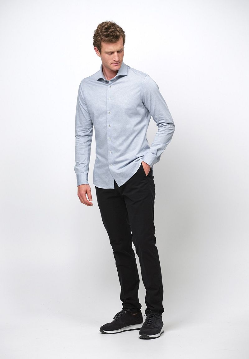 Profuomo Knitted Overhemd Lichtblauw