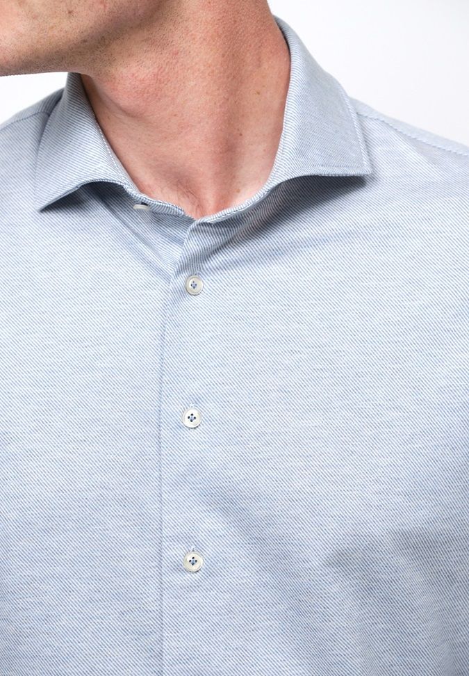 Profuomo Knitted Overhemd Lichtblauw