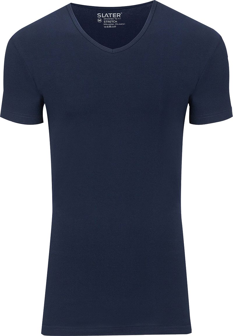 Slater 2er-Pack Stretch V-Ausschnitt T-shirt Dunkelblau - Größe S günstig online kaufen