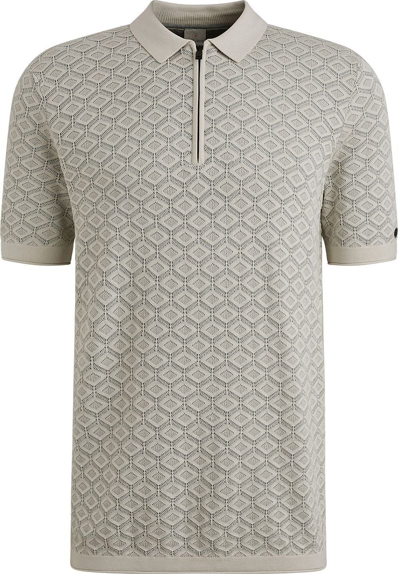 Cast Iron T-shirt Half-Zip Polo Structure Ecru
