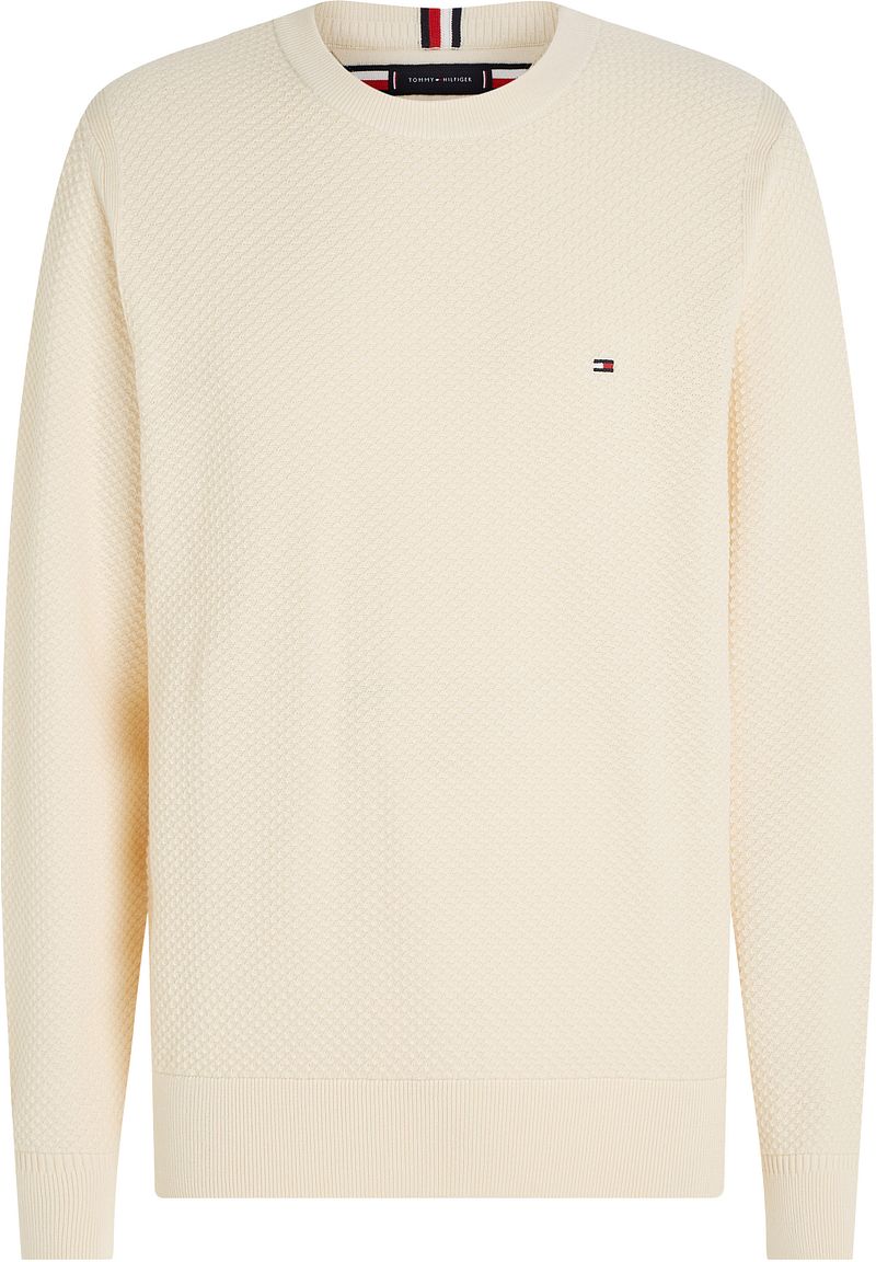 Tommy Hilfiger Pullover Struktur Ecru - Größe L günstig online kaufen