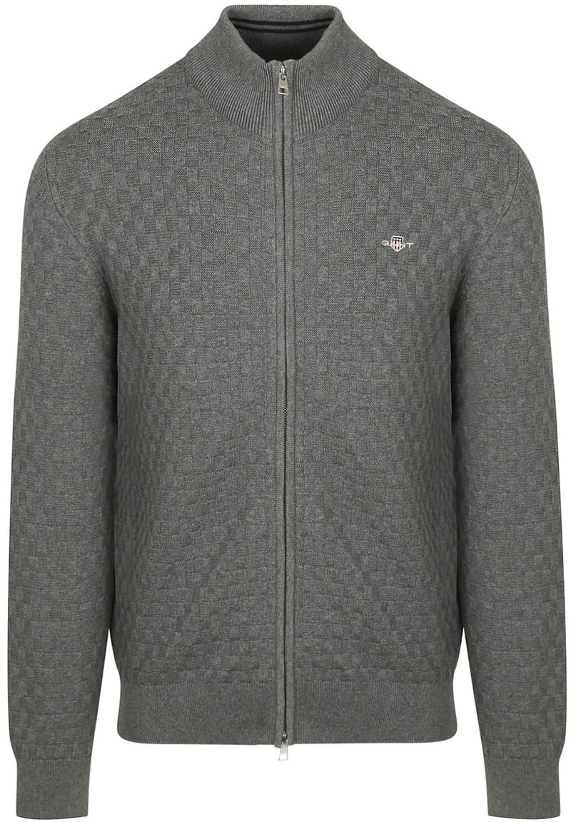 Gant Strickjacke Textur Grau - Größe XL günstig online kaufen