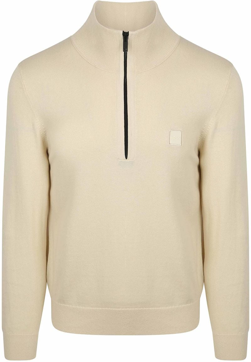 Boss Kanobix Half Zip Trui Ecru