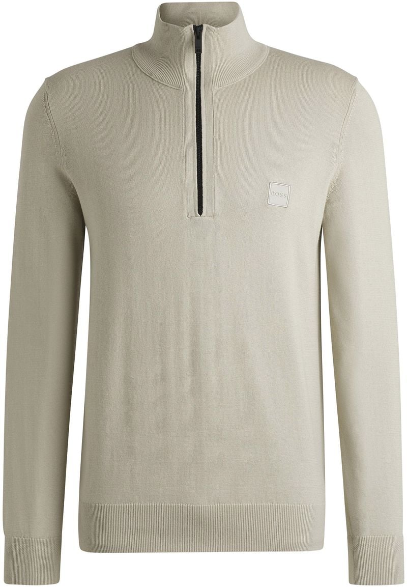 Boss Kanobix Half Zip Trui Ecru