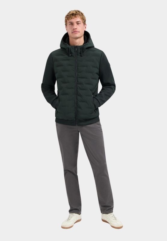 No Excess Jacke Knitted Sleeve Dunkelgrün - Größe M günstig online kaufen