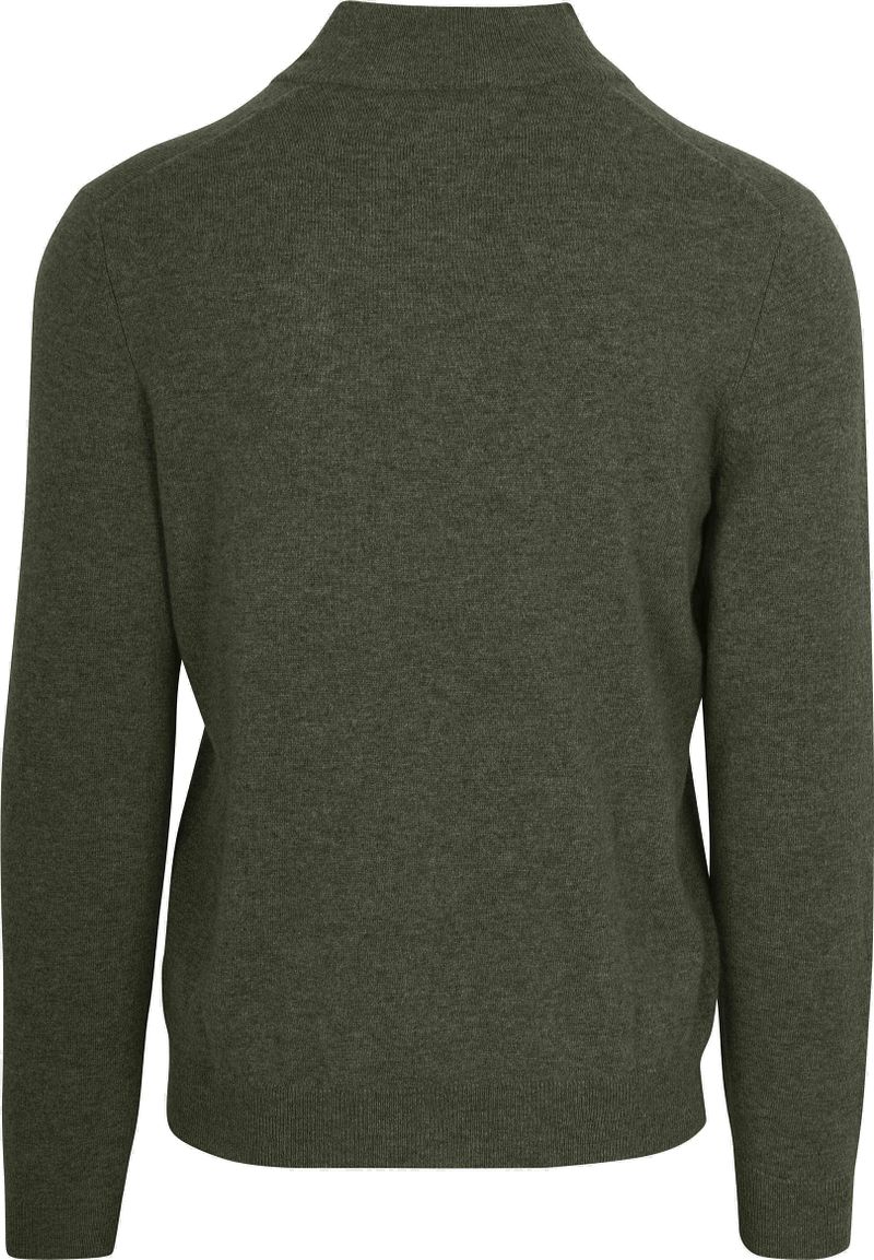 Steppin' Out Half Zip Trui Merinowol Olijfgroen