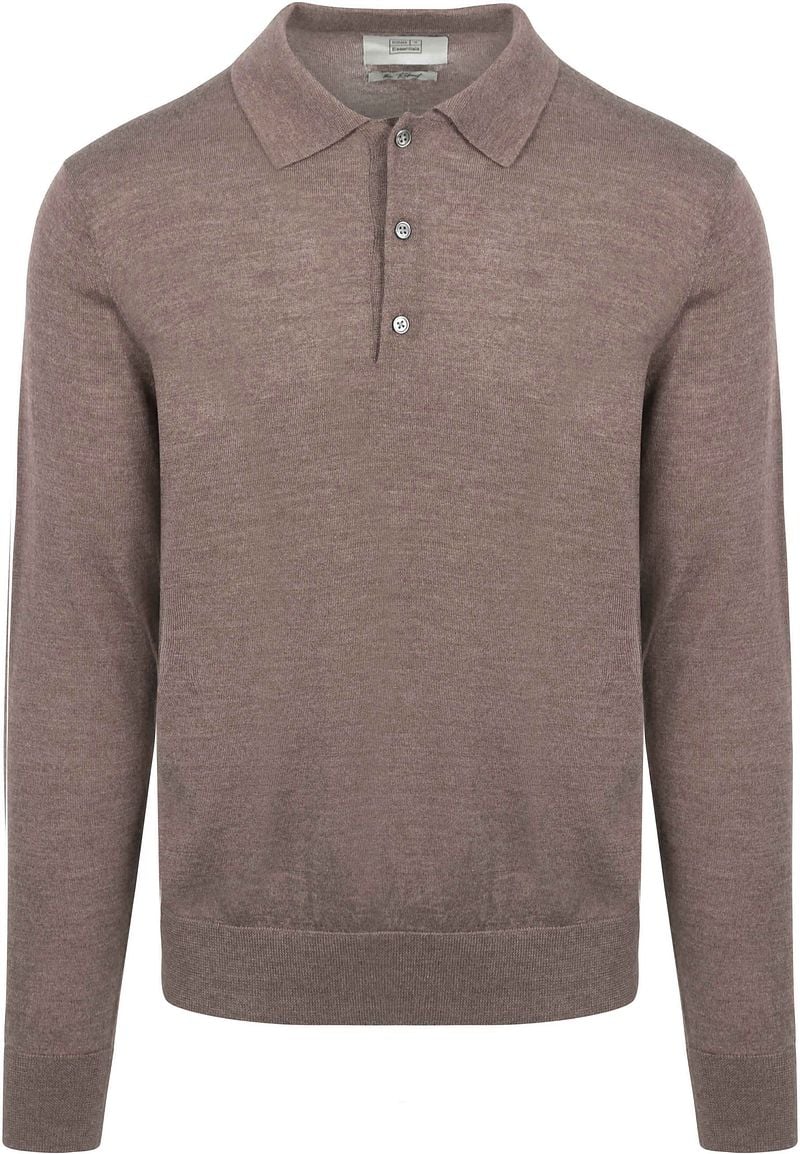 King Essentials The Robert Long Sleeve Poloshirt Merino Braun - Größe S günstig online kaufen