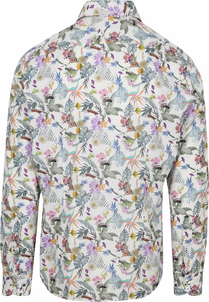 R2 Amsterdam R2 Shirt Linen Cotton Flower Print Multicolour