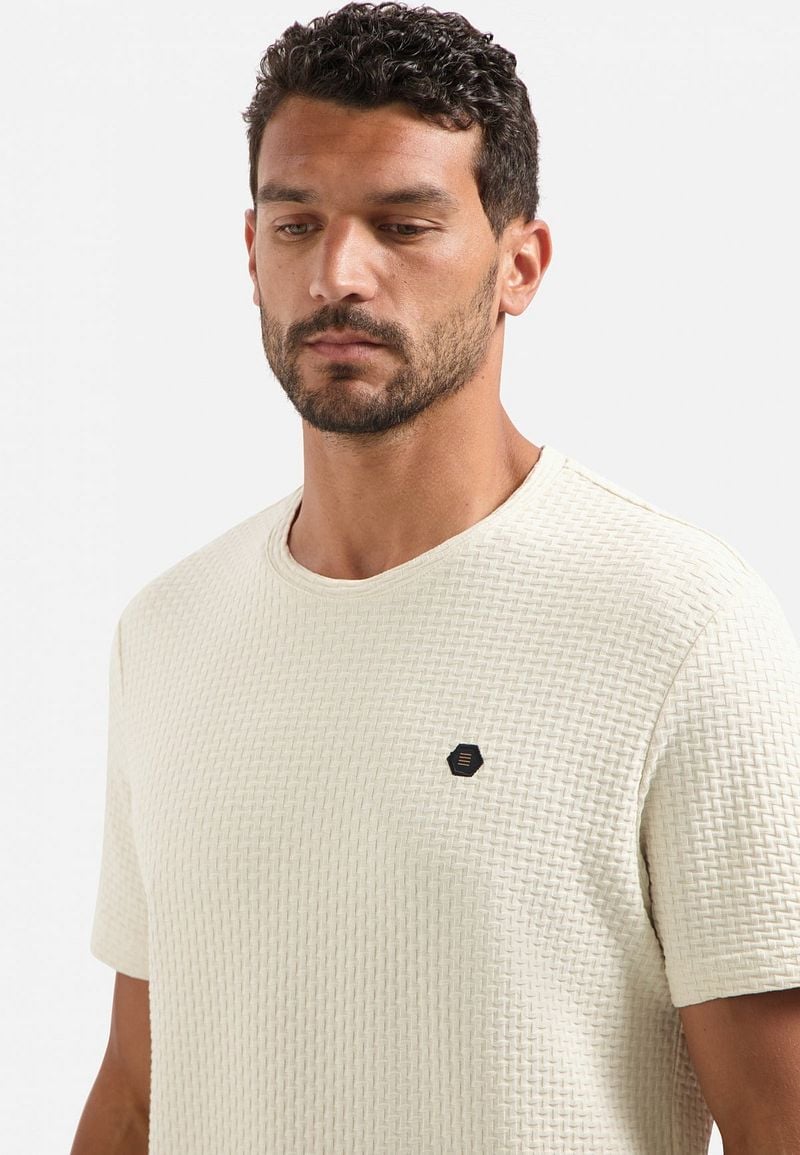 No-Excess T-Shirt Jacquard Ecru - Größe XL günstig online kaufen