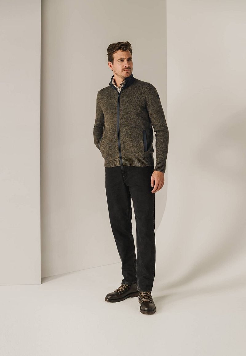 State of Art Vest Zip Structuur Bruin