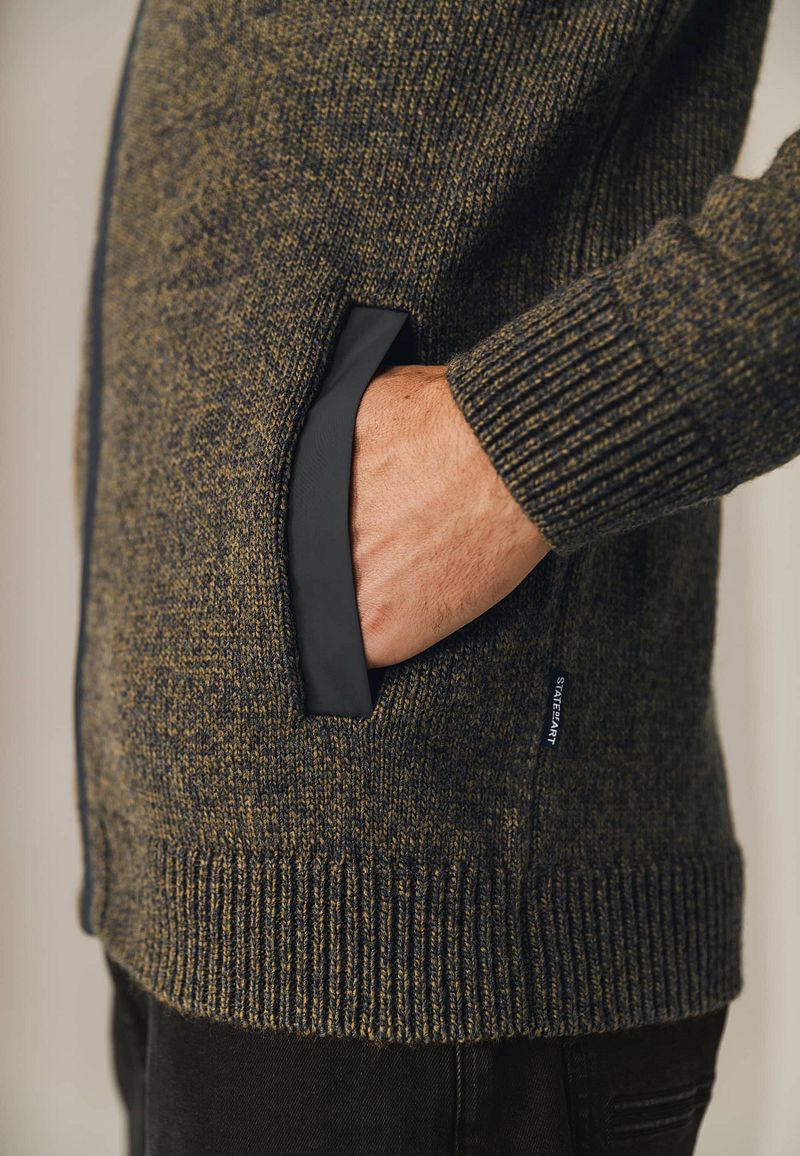 State of Art Vest Zip Structuur Bruin