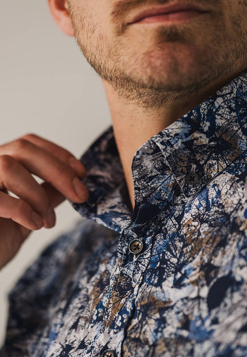 State of Art Overhemd Print Multicolour Blauw