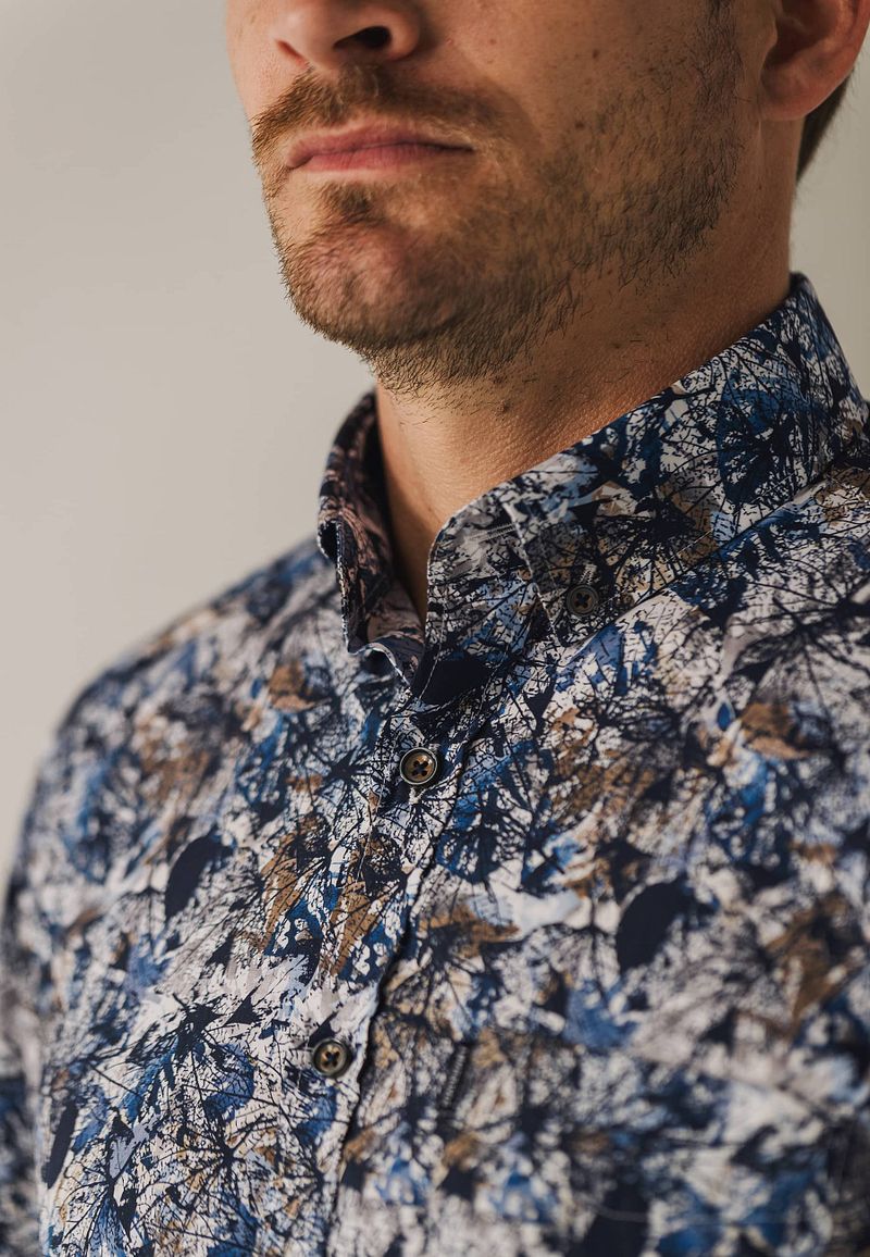 State of Art Overhemd Print Multicolour Blauw