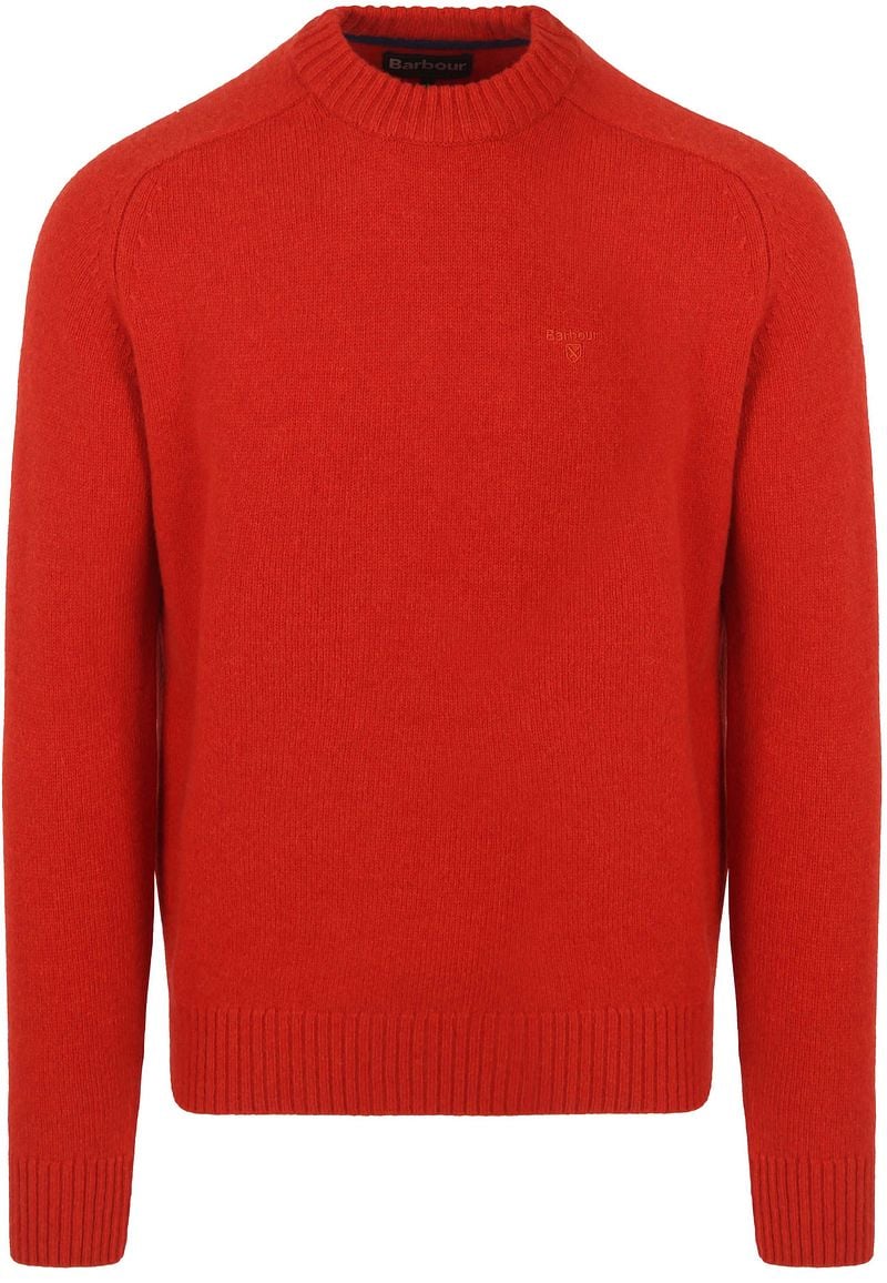 Barbour Rode Wol Crew Neck Trui Red Heren
