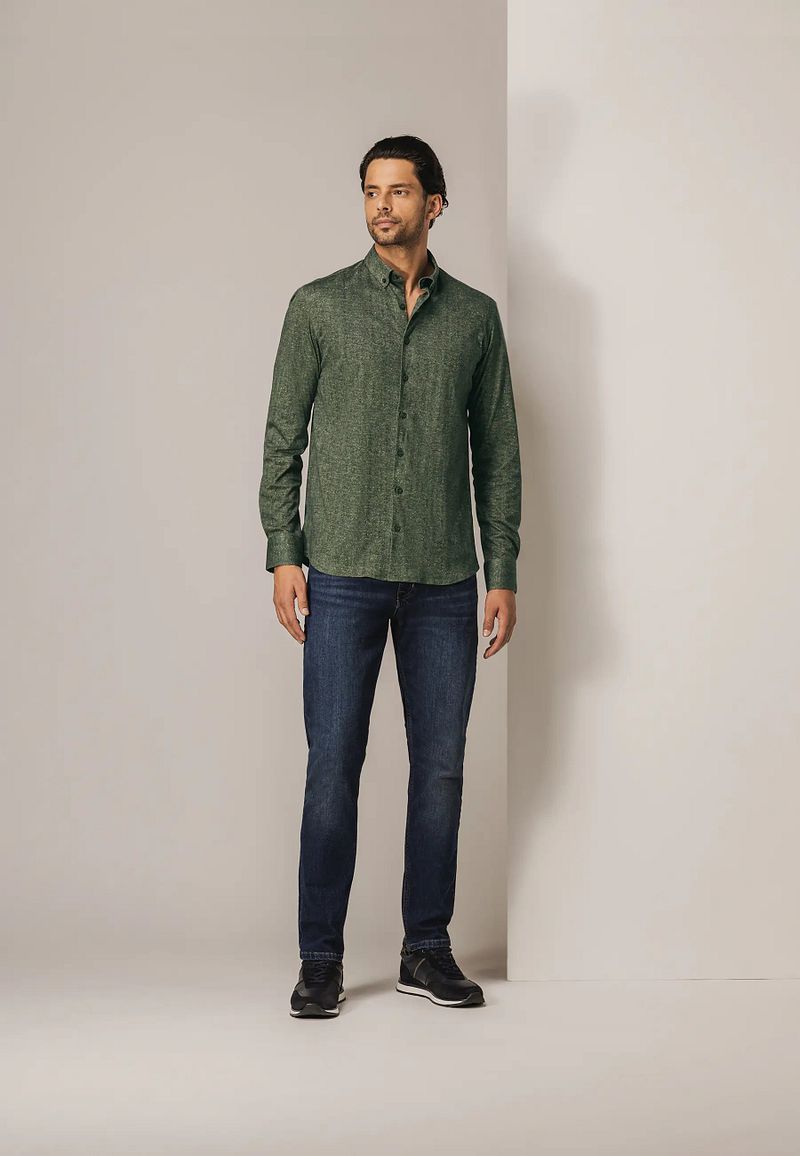 State Of Art Hemd Jersey Herringbone Grün - Größe M günstig online kaufen