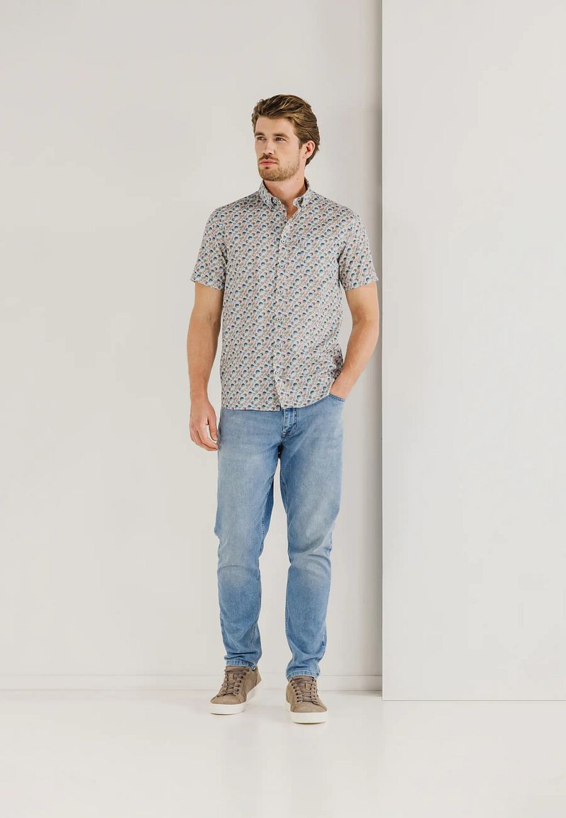 State Of Art Short Sleeve Hemd Druck Twill Hellblau  - Größe L günstig online kaufen