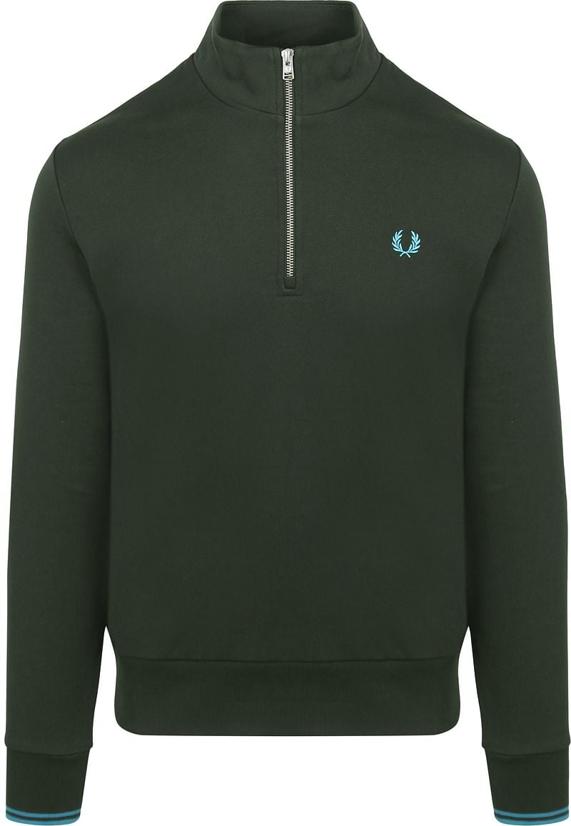 Fred Perry Half Zip Pullover Dunkelgrün - Größe XXL günstig online kaufen