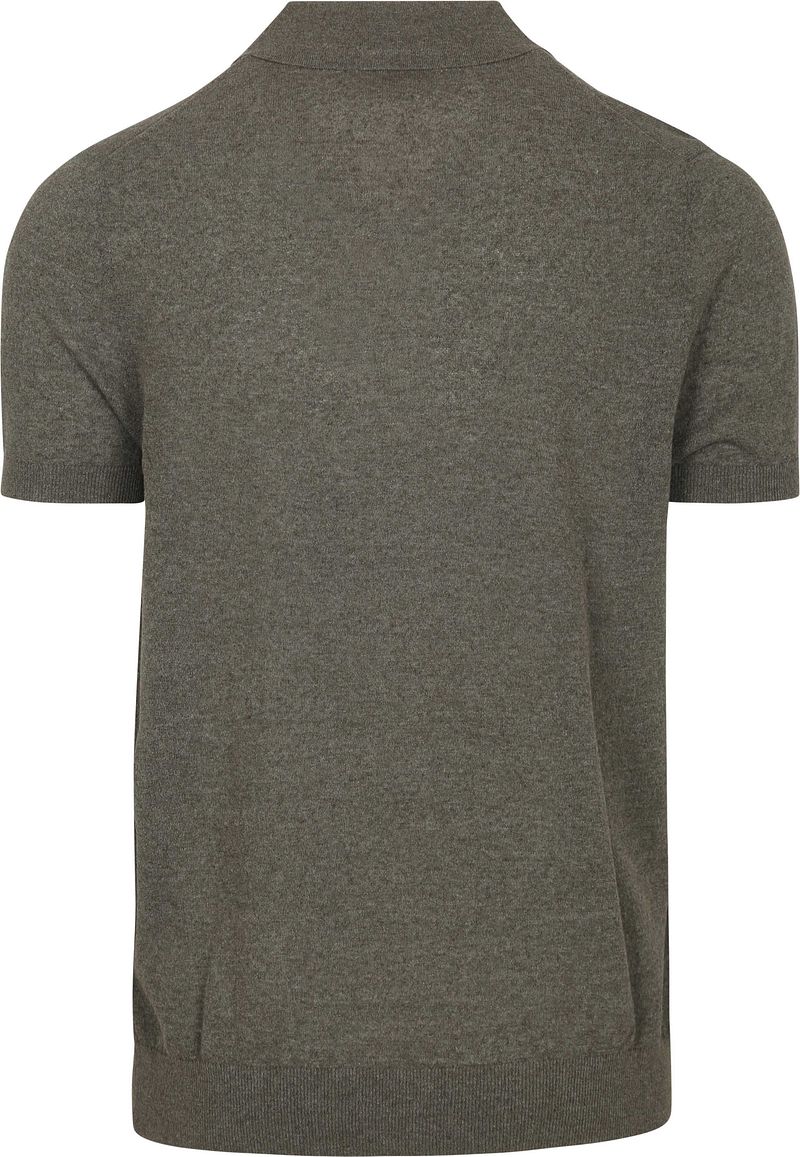Profuomo Poloshirt Linen Blend Olijfgroen